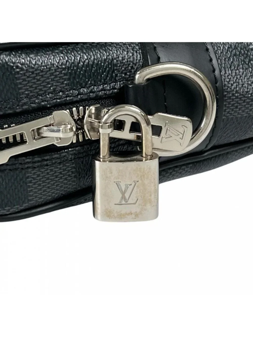 Louis Vuitton Handbag Travel Damier Canvas Black Silver